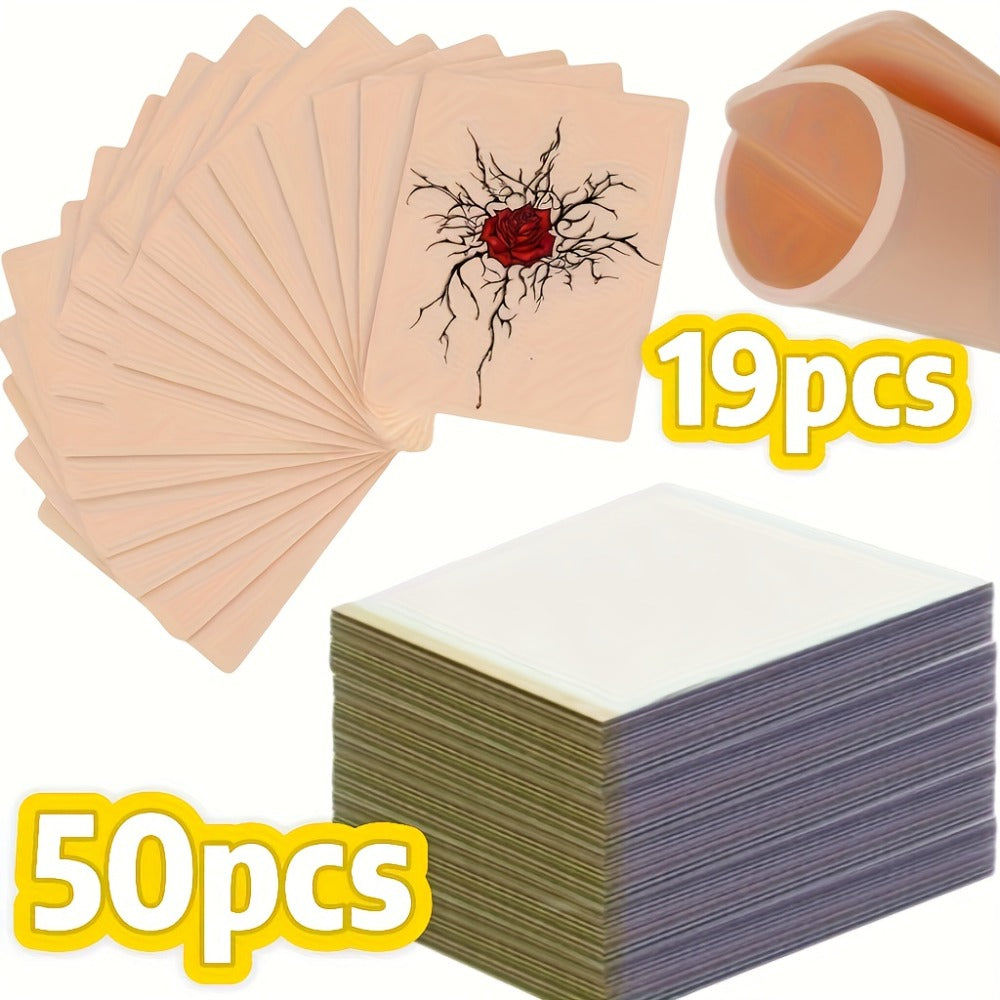 Tattoo Practice Skin Double-Sided Silicone Fake Skin - A4 Tattoo Transfer Paper Kit, Thermal Stencil Paper for Beginners & Artists, Universal Tattoo Printer Compatible, Body Art Pr - product image 2