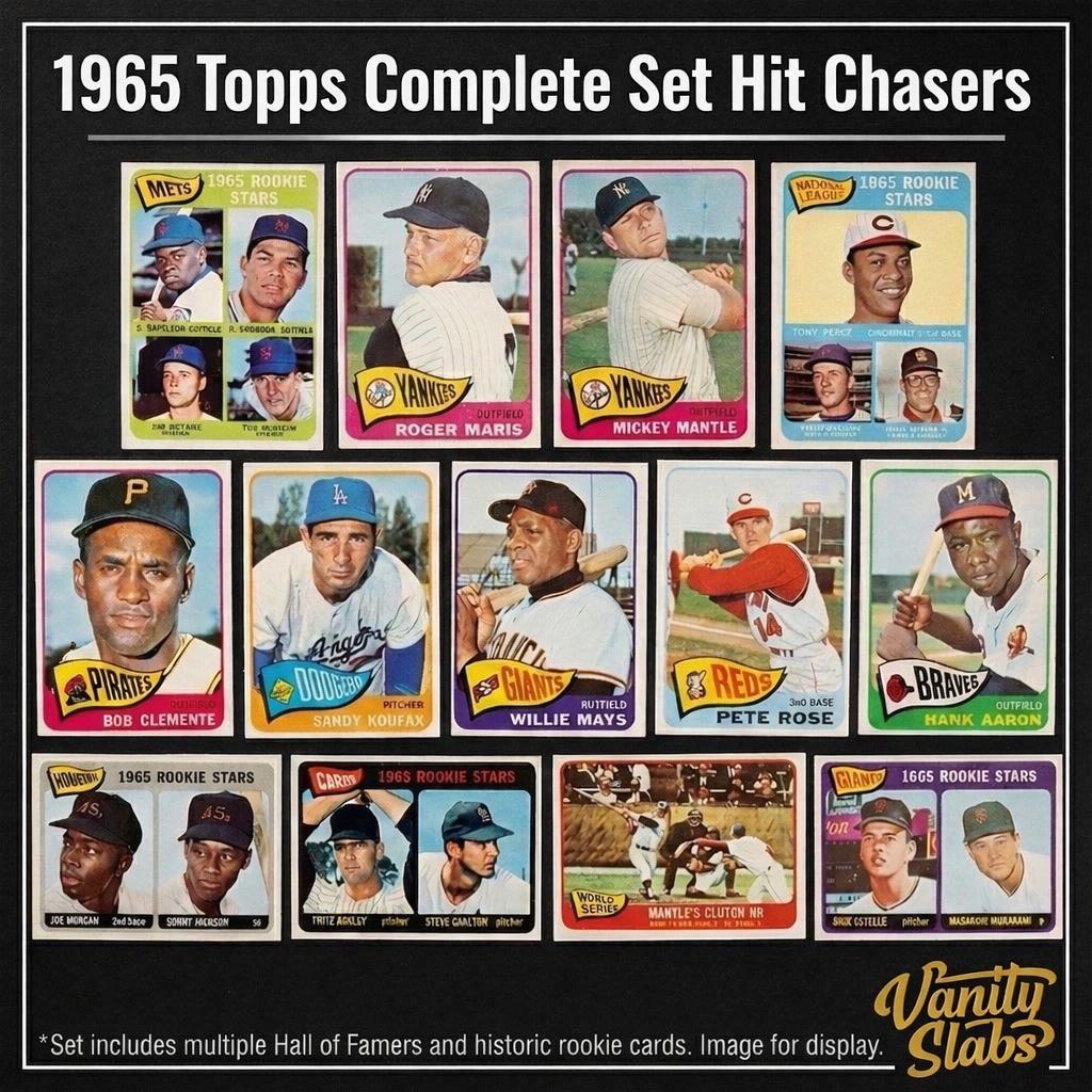 Vintage Baseball Card Mystery Slab 1965 Topps | 598-Card Set Chase | 1 Random Authentic Card Encased in Vanity Slab | Mickey Mantle, Willie Mays & Hall of - product image