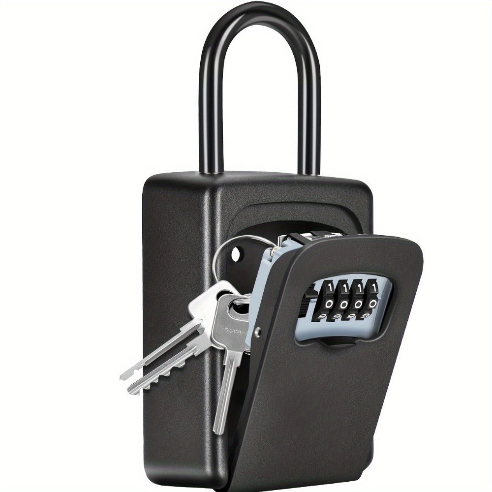 Wall-Mounted Key Lock Box with Resettable Password - Waterproof Outdoor Key Safe Box, Security Lock Box for Home Garage Garden Office Store, Heavy Duty Metal Construction, Black - product image 11