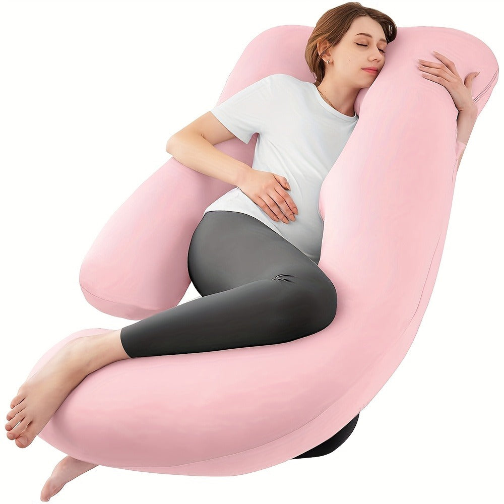 Maternity Pillow Full Body Pillow J-Shaped Pregnancy Pillow with Removable Cover Back Leg Tummy Support Multiple Styles & Sizes - product image 20