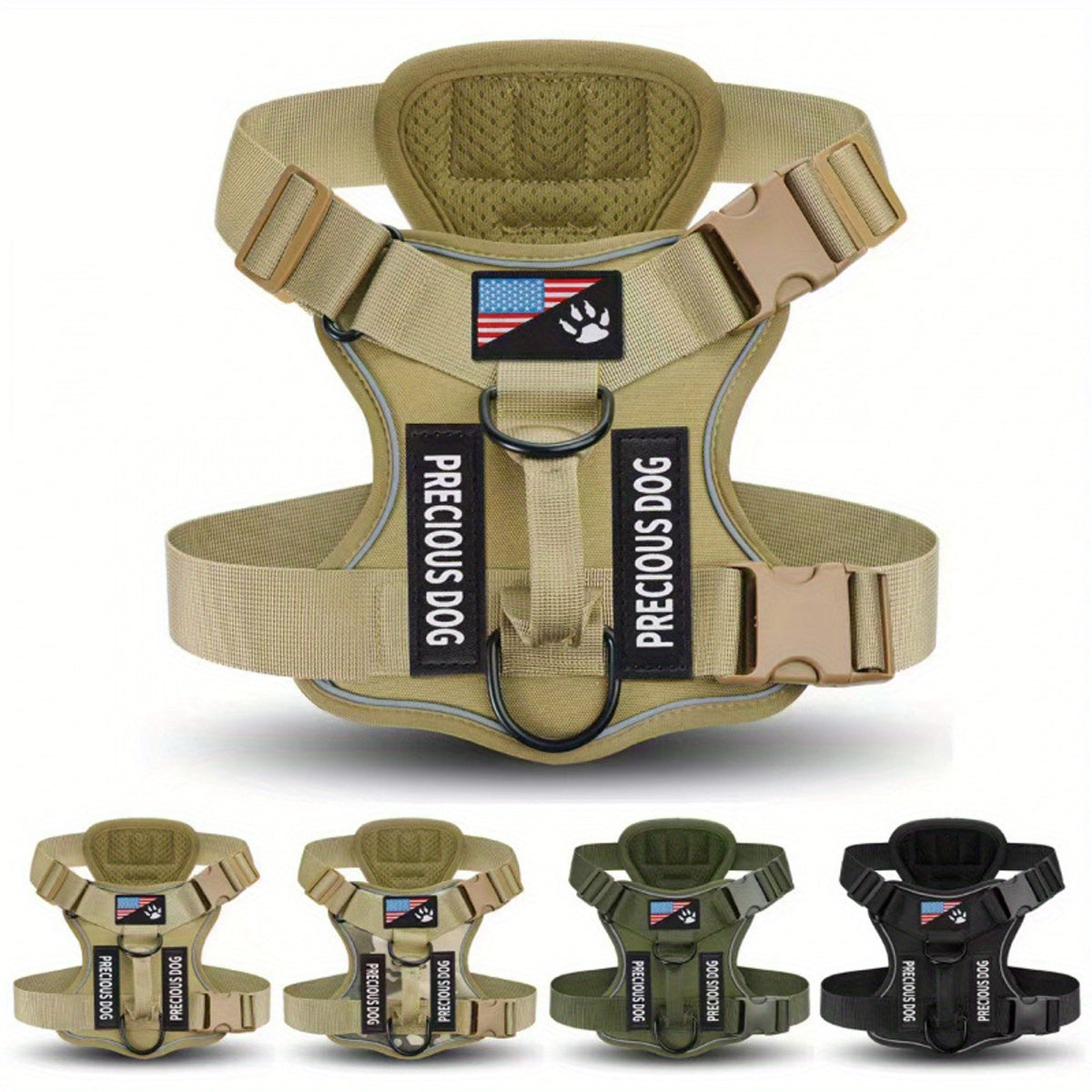 Reflective No-Pull Dog Harness with Patches – Adjustable Soft Mesh Vest Harness for Small, Medium & Large Dogs – S, M, L, XL - product image