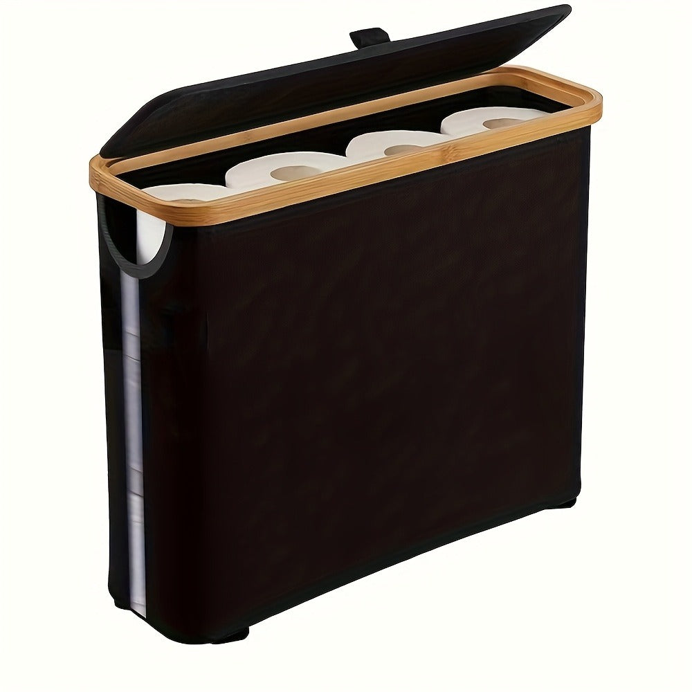 Bamboo Toilet Paper Holder Freestanding Bathroom Storage Organizer Holds 12 Rolls Tissue Roll Dispenser Modern Slim Design for Bathroom Bedroom Laundry Room Tissue Accessories Stor - product image 7