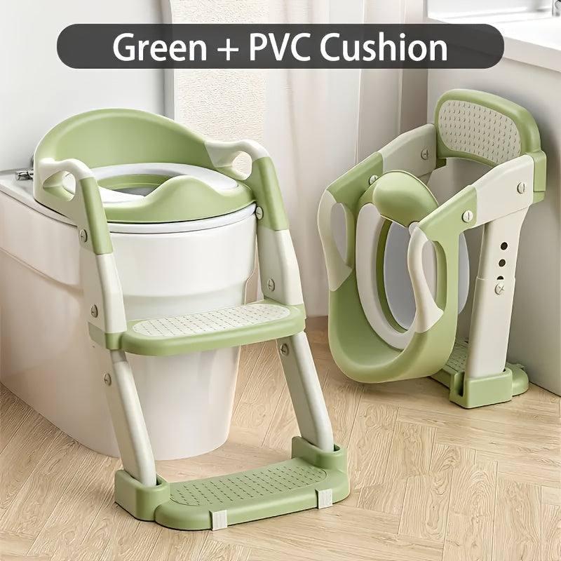 3-In-1 Portable Toilet Seat for - Adjustable and Foldable Step Stool with Safety Harness, Multi-Colored, Made of Plastic - Perfect for Home, Stairs, and - product image 5