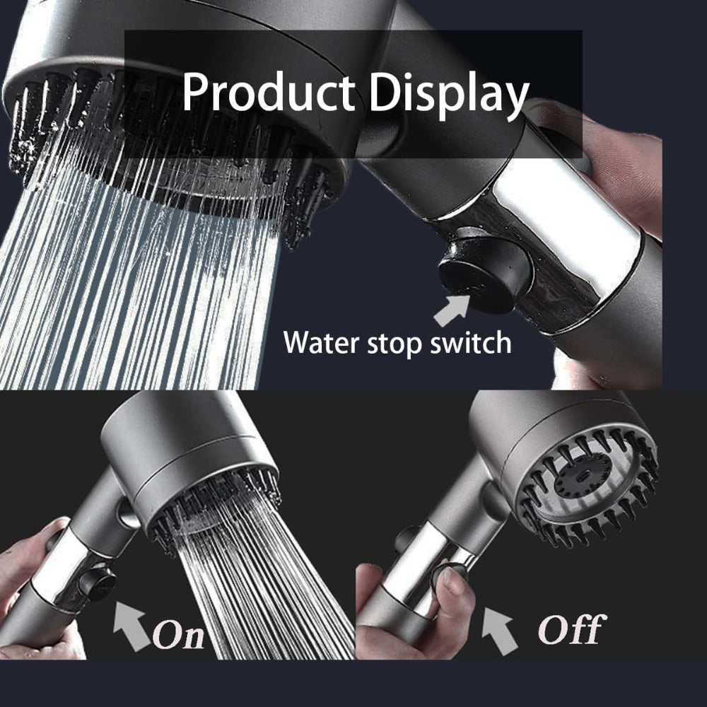 Filtered Handheld Shower Head High Pressure 4 Spray Modes ON/OFF Switch with Hose 5 Filter Elements Pet Shower - product image 8