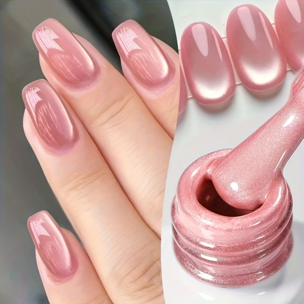 Pink Holographic Rainbow Cat Eye Gel Nail Polish 0.51oz Magnetic Color Shifting Effect - Soak-Off LED UV Long Lasting Chip-Resistant Salon Quality Nail Art Design for Women DIY Hom - product image 2