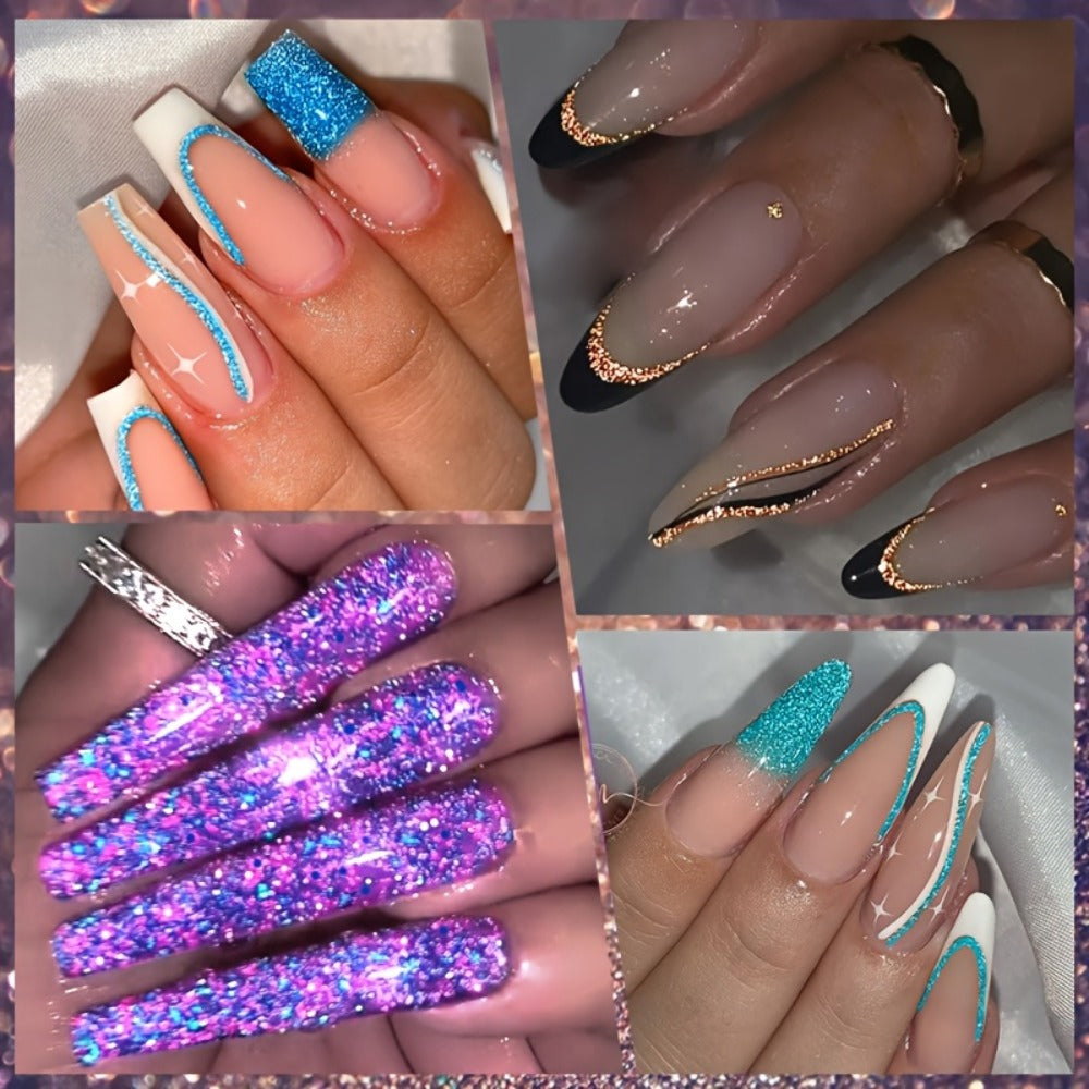 Reflective Glitter Line Gel Nail Art Set LILYCUTE Sparkling Stripe 3pcs 5ml Each - Ultra-Thin Pull Line Drawing Graffiti Gel Polish LED UV Cured DIY Home Manicure for Women - product image 10