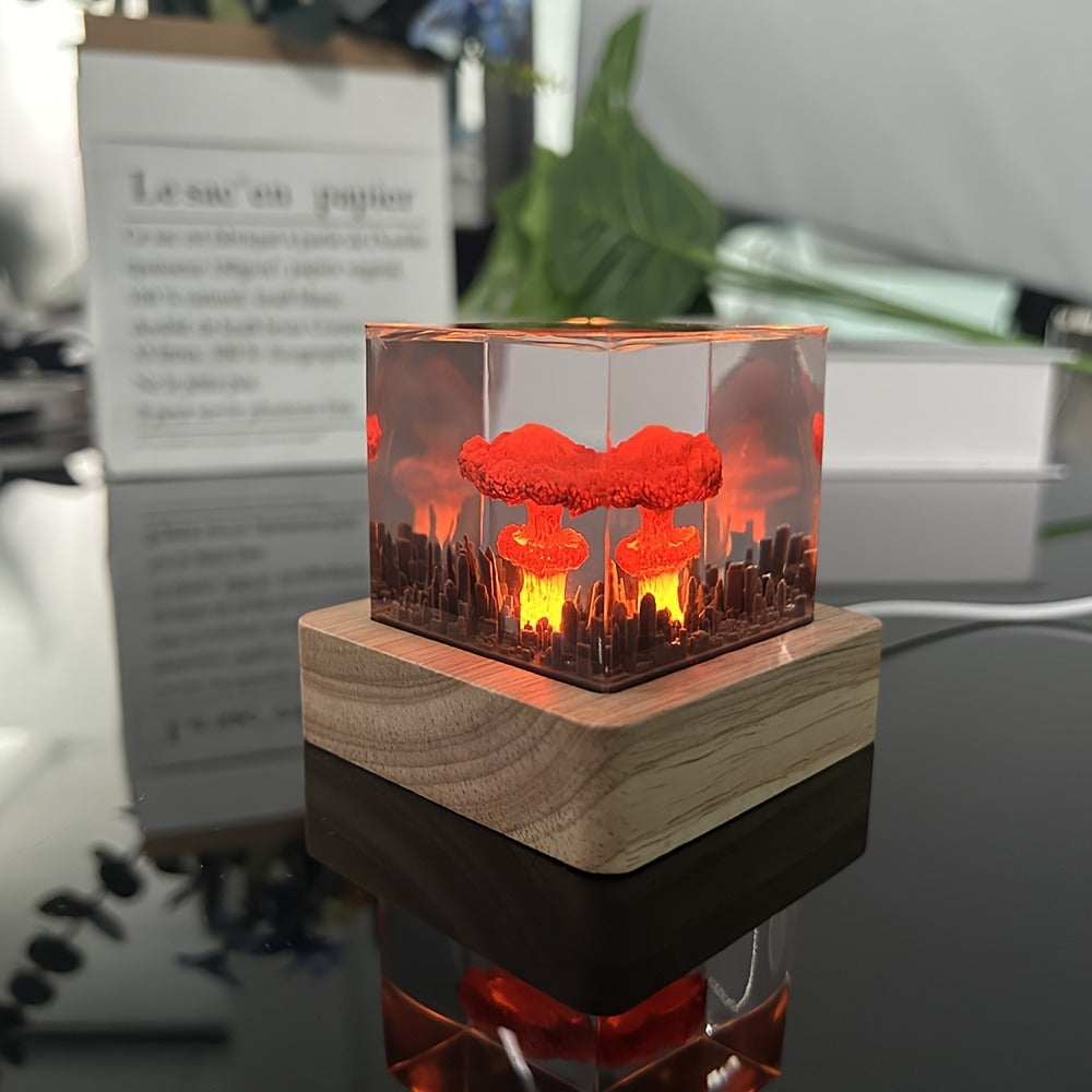 Mushroom Cloud Night Light – USB Powered LED Atomic Bomb Glow Lamp, Sci-Fi Desktop Decoration Art Piece, Unique Gift for Nuclear Enthusiasts, Bedroom Living Room Office Decor - product image 11