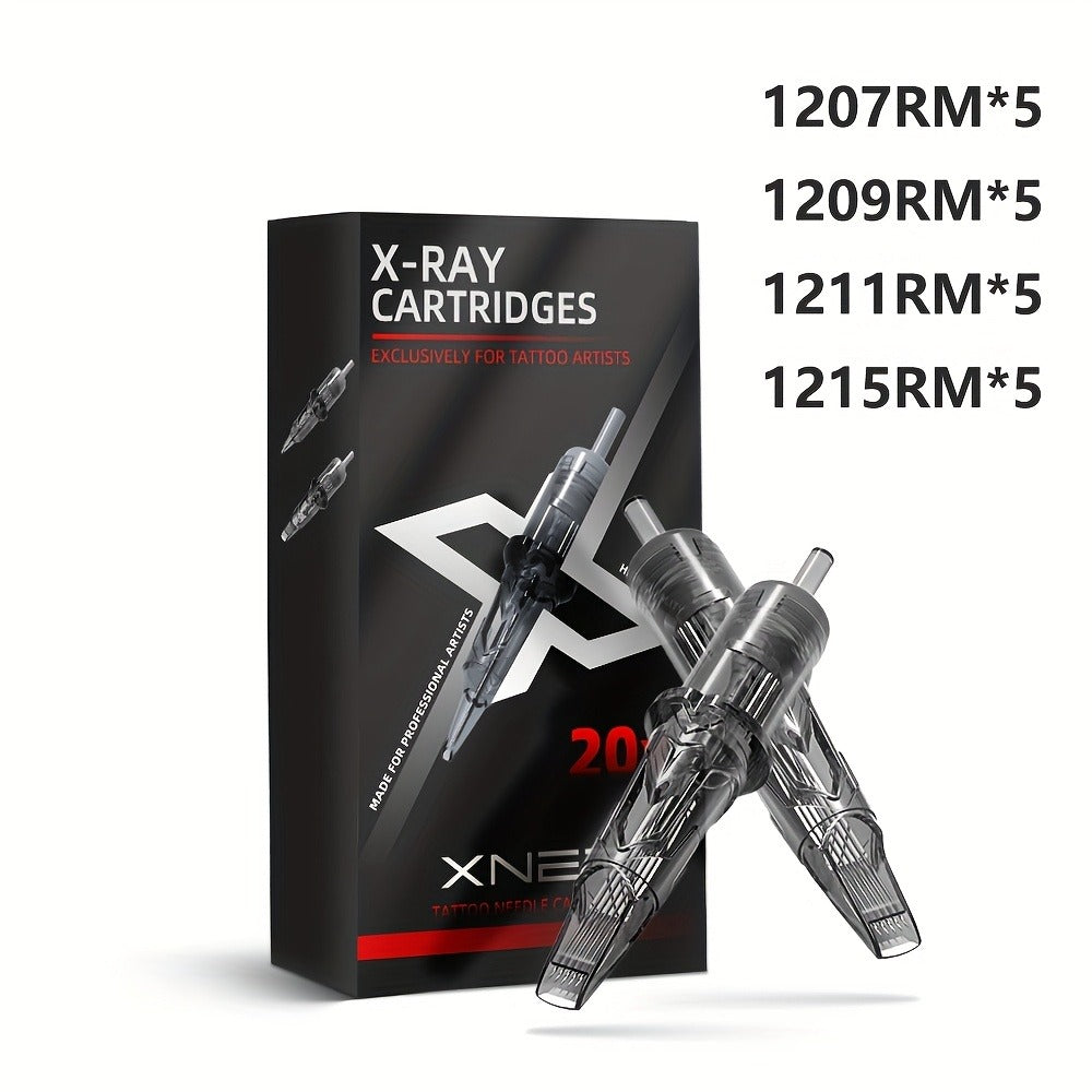 XNET X-RAY Tattoo Cartridge Needles Mixed Set 20pcs RL RS RM Round Liner Shader Curved Magnum Safety Membrane EO Gas Sterilized 316L Stainless Steel for All Cartridge Machines Arti - product image 3