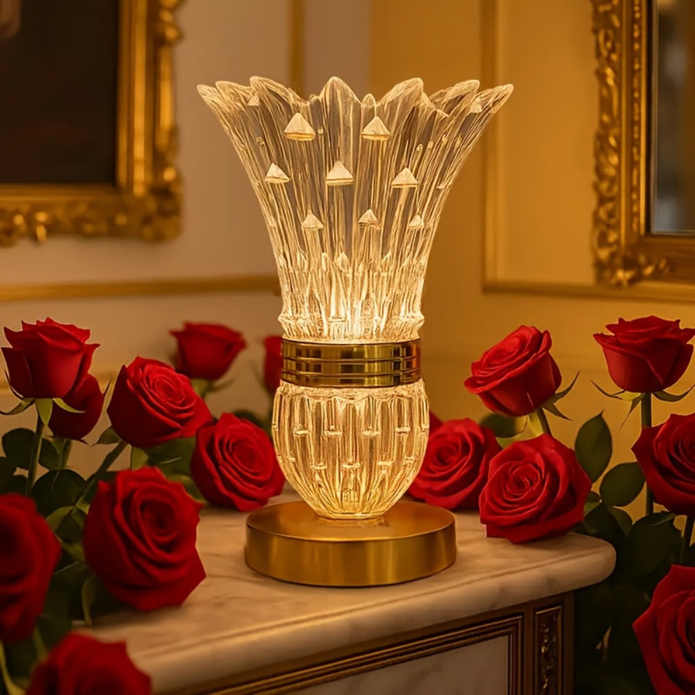 Crystal Vase Table Lamp Touch Control USB Rechargeable Adjustable Brightness Bedside Night Light - product image 6