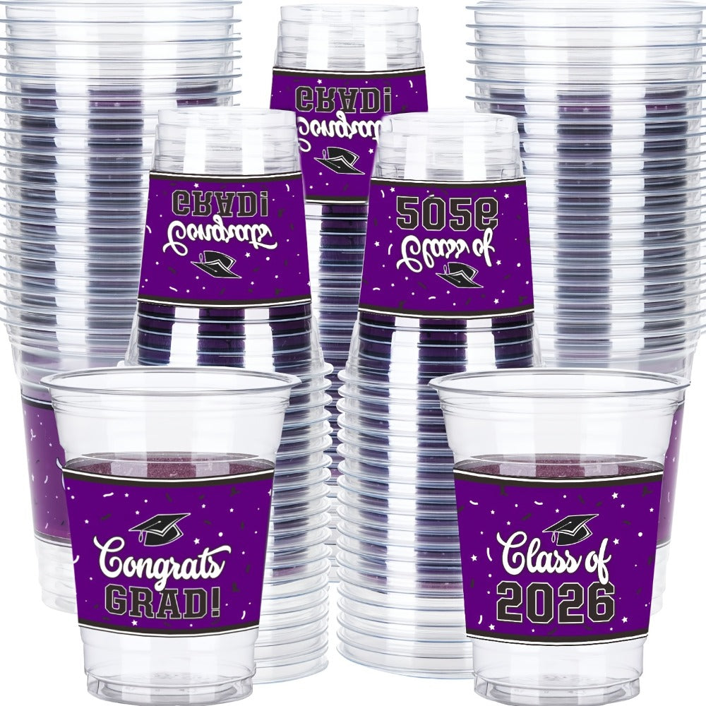 2026 Graduation Party Cups in Black Red Blue Green Purple Maroon for Graduation Ceremony, Reception, Celebration & School Color Party Drinkware Bulk - product image 12