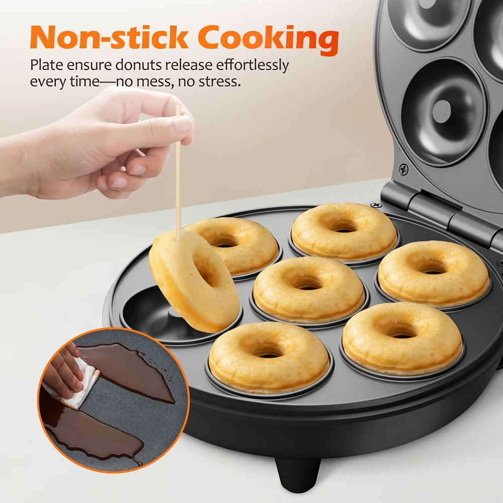 Mini Donut Maker Machine 7 Slots - Non-Stick Electric Donut Maker for Kids, Quick Breakfast Snack Dessert Baking, Makes 7 Mini Donuts - product image 4