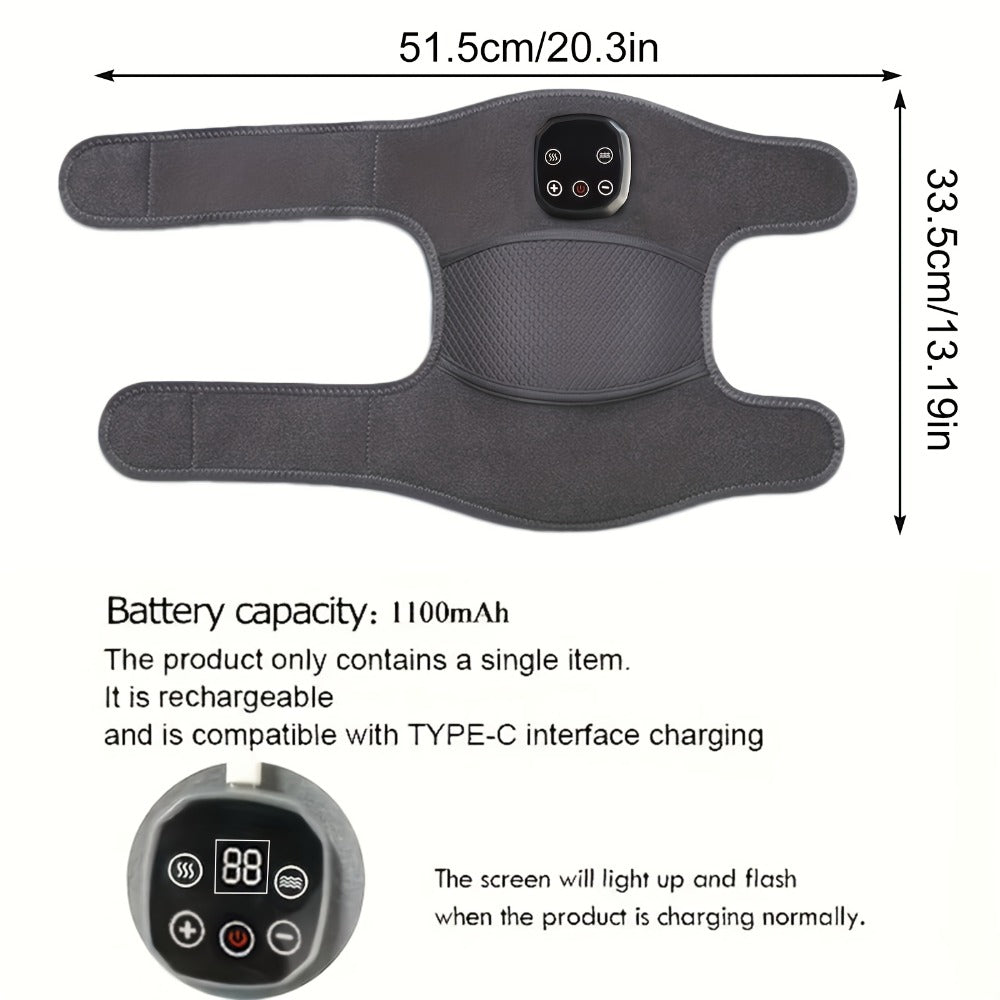 Heated Knee Massager Brace – Wireless Electric Knee Pad with Heat & Vibration, USB Rechargeable Warm Massage Knee Support Wrap for Arthritis, Joint Pain Relief, Men & Women - product image 6