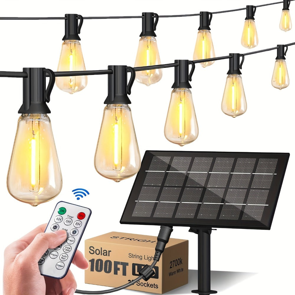 Solar String Lights Outdoor LED – 39/50/72/100/105FT Spherical Bulb & Warm/Cool White with Remote Control | IP65 Waterproof 12-Hour Solar Powered Fairy Lights for Patio, Garden & F - product image 6