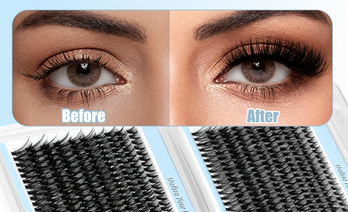 800Pcs Fluffy Wispy Lash Clusters Kit — 30D 40D Mixed Length 8-16mm DIY Eyelash Extensions with 2-in-1 Bond & Seal Glue and Tweezers, Natural Long-Lasting Cluster Lashes for Everyd - product image 13