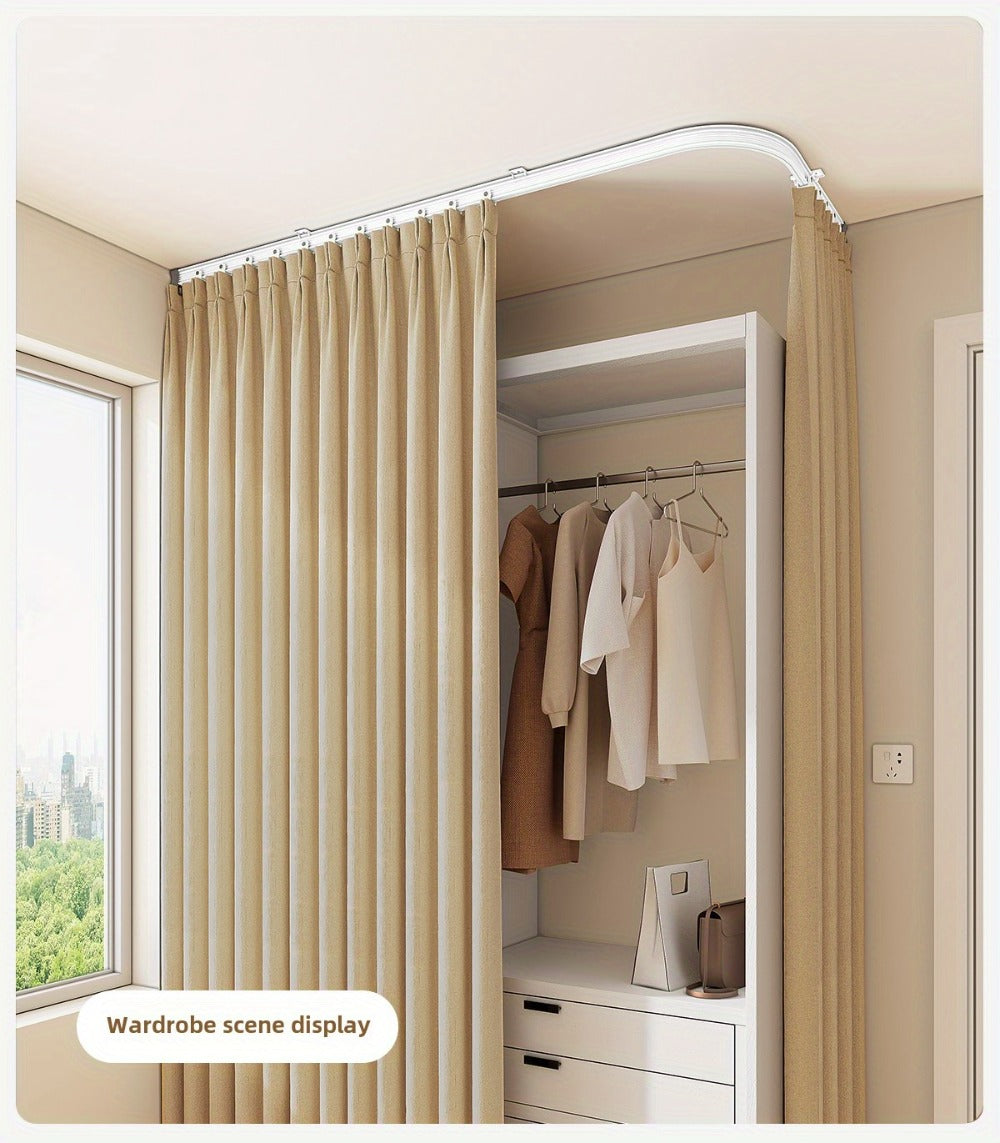Flexible Curtain Rail Track – Bendable PVC Ceiling Mount Curtain Rod for Bay Window, Bathroom & Home Decor, Trim-to-Fit Monorail Curtain Track System - product image 31