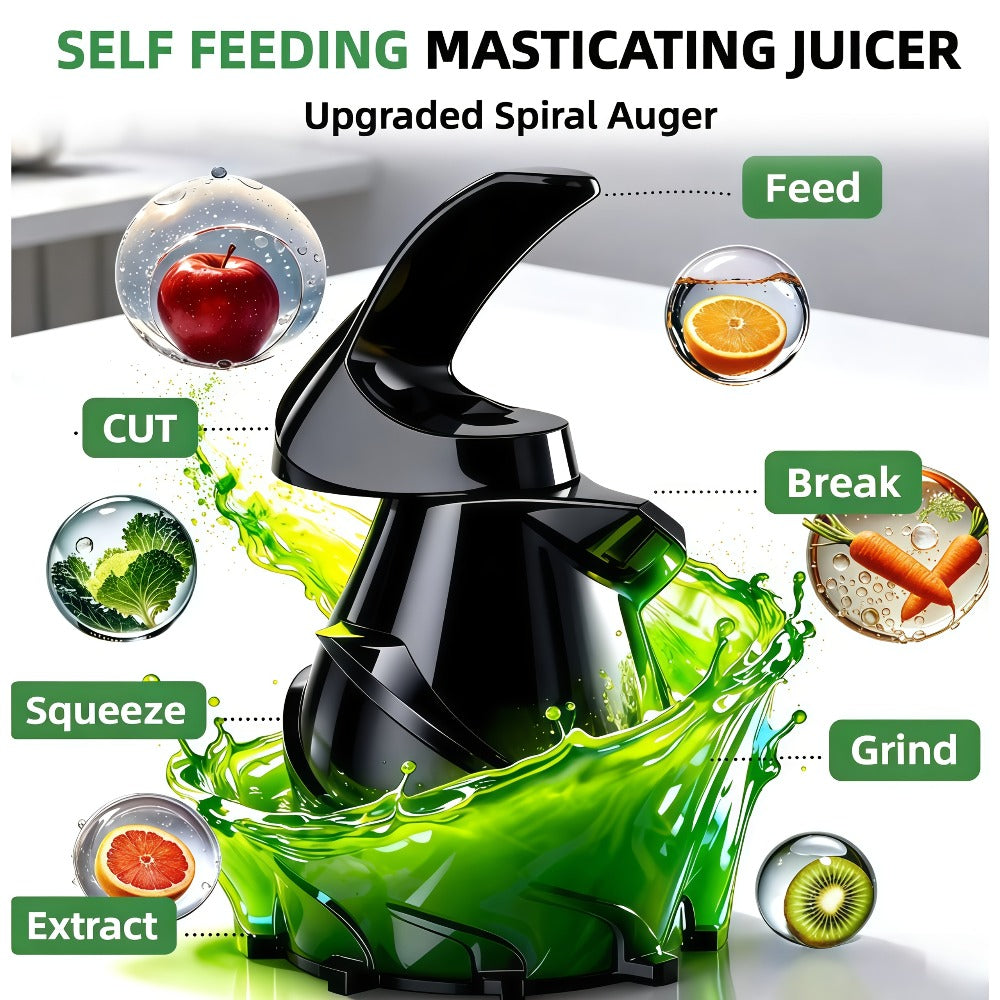 Masticating Juicer Cold Press - 4.25" Wide Feed Chute Auto-Feed Slow Juicer for Whole Fruits & Vegetables, 98% Juice Extraction, Quiet Motor, Easy to Clean, Compact for 1-2 People, - product image 9
