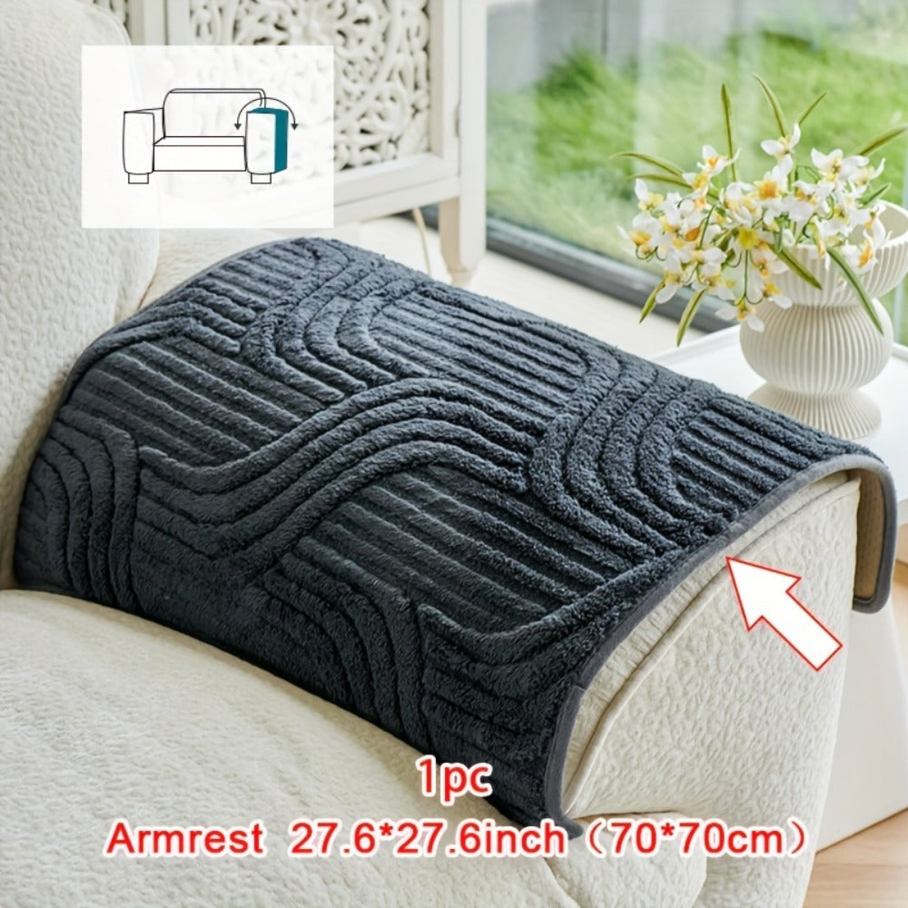 Stretch Velvet Sofa Cover Non-Slip | Plush Shu Velveteen Couch Slipcover, Modern Luxury Pet Friendly Machine Washable, 2 3 4 Seat, Armrest & Pillowcase, Living Room Bedroom Office - product image 20