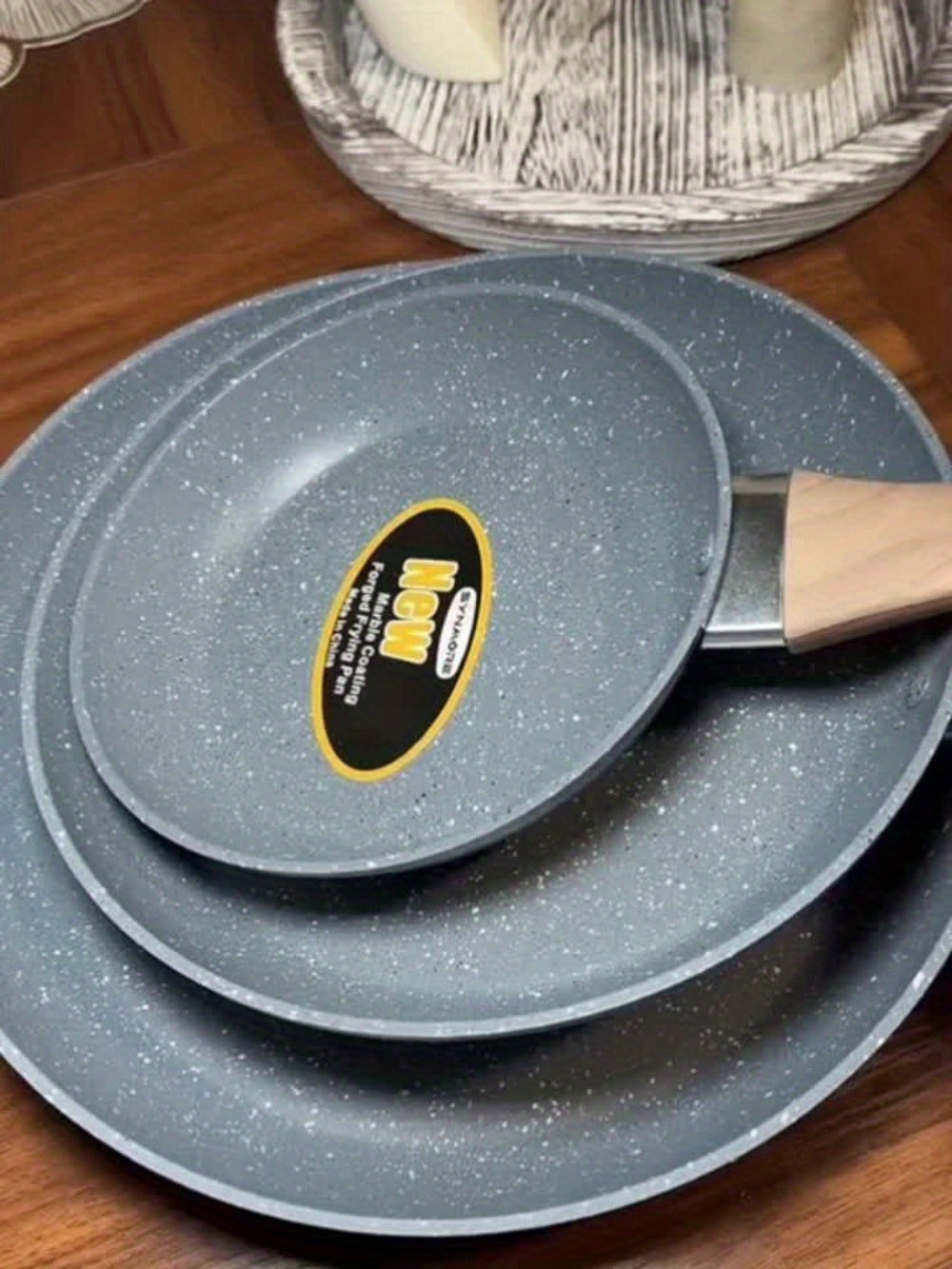 Non-Stick Frying Pan Set 3-Piece 7 9.5 11 Inch – Dishwasher Safe Skillet Set with Insulated Handle | Induction Compatible Home Kitchen Pans in Beige Grey & Black | Durable Even-Hea - product image 14