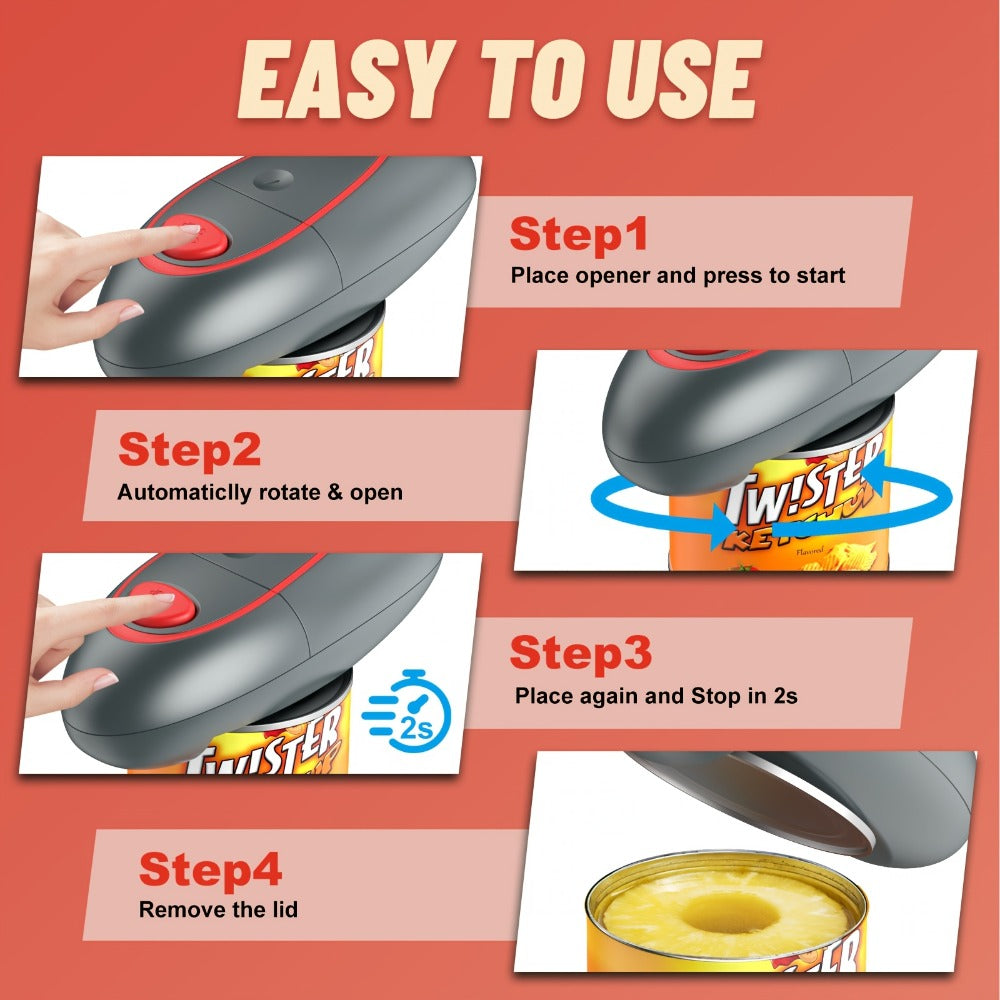 Electric Can Opener One-Touch Automatic – Smooth Edge Battery Operated Handheld Opener for All Can Sizes, Best Kitchen Gadget for Seniors, Arthritis & Weak Hands, Great Gift Idea - product image 19