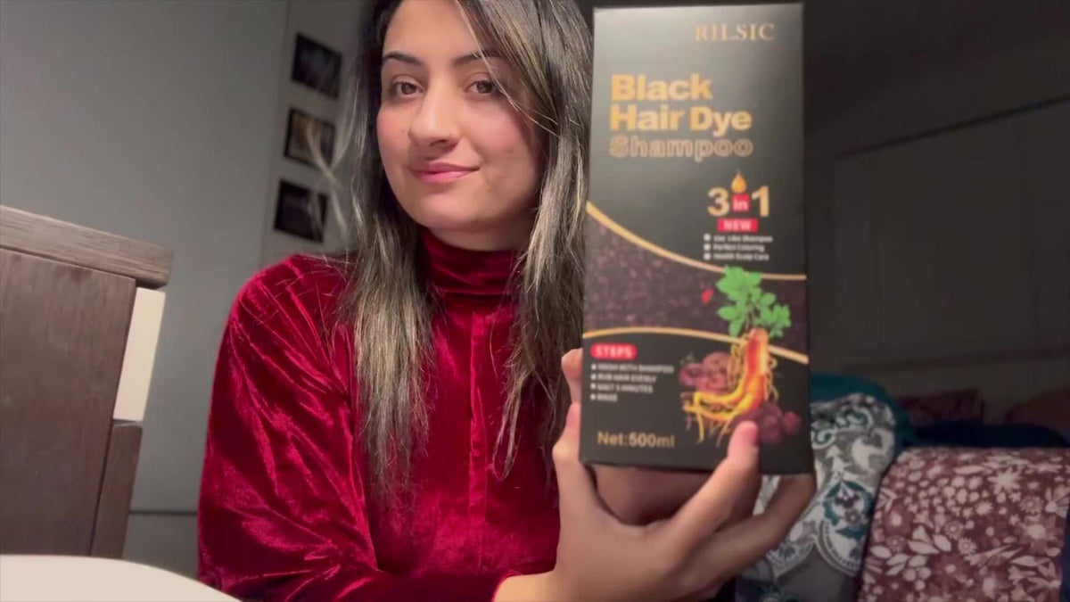 Herbal Hair Dye Shampoo 3-in-1 with Plant Squalene 2pcs 16.91oz — Instant Gray Hair Coverage, Natural Color in Minutes, Brown Dark Brown & Black, Unisex Men & Women - product image 14