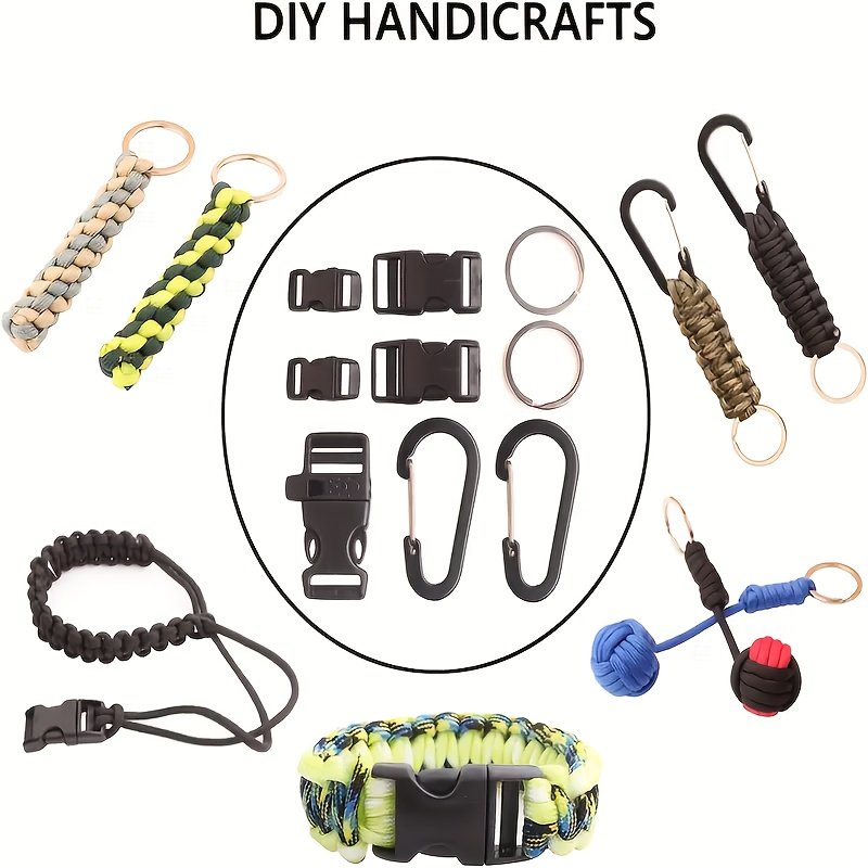 Paracord Bracelet Making Kit DIY Nylon Rope Craft Set with 5 Types of Buckles for Bracelets Keychains Lanyards Survival Gear Beginner to Advanced Handmade Jewelry Craft Supplies for Garden & Outdoor Living