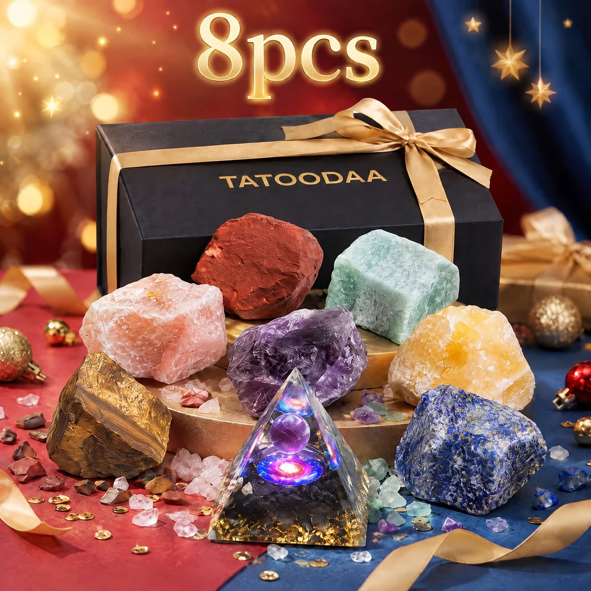 35 pcs Crystal Set For Meditation, 7pcs Set Of Raw Chakra Crystals, Pyramid-shaped Reiki Genuine Crystals, Suitable For Home and Office Decor, Birthday Gifts - product image 2
