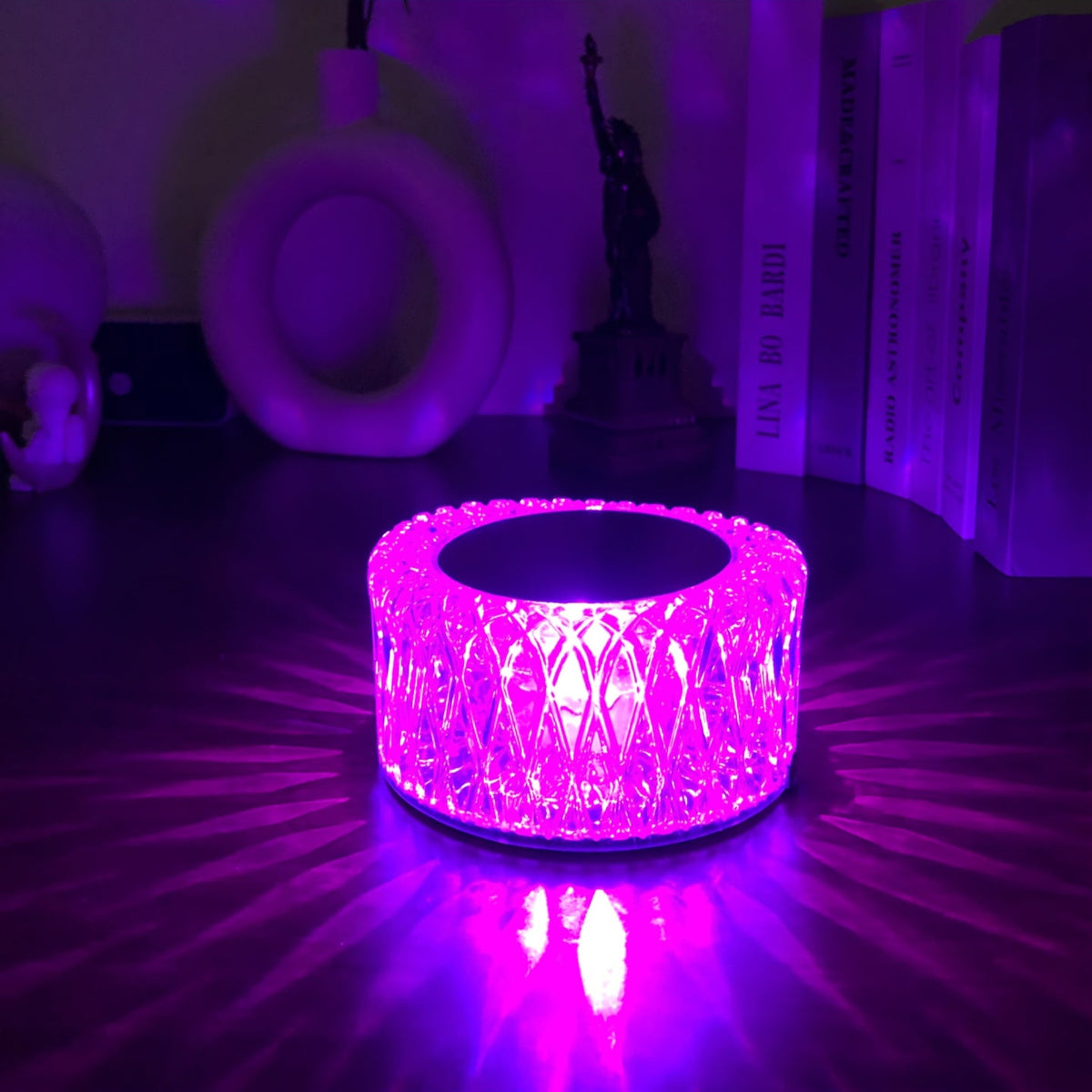 RGB LED Desk Lamp 16 Color Crystal Effect - Portable Battery Powered Night Light with Remote & Touch Control, 3-Level Dimming, Color Changing Mood Light for Bedroom Party Halloween - product image 16