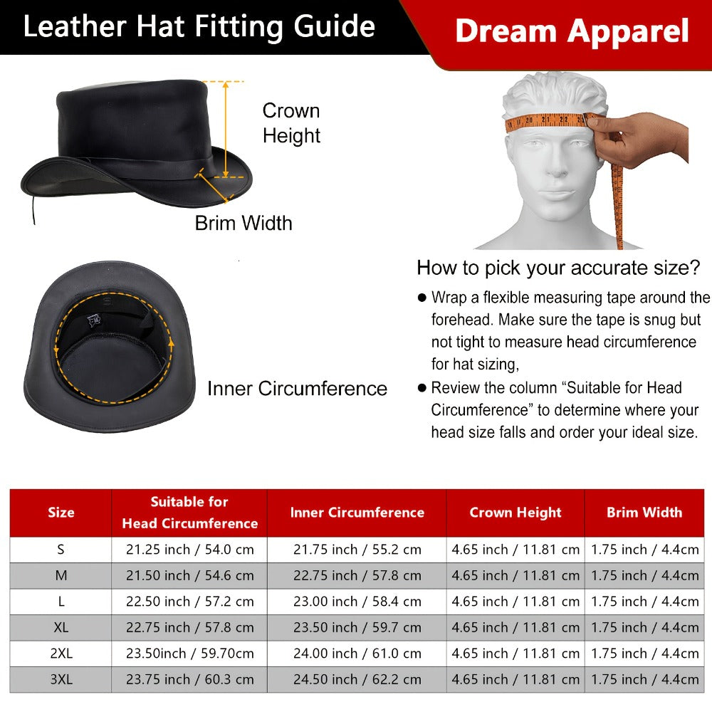 Genuine Leather Top Hat Steampunk | Shapeable Wide Brim Gentleman Hat for Men Women, Halloween Costume Topper, Deadman Victorian Derby Hat, Handcrafted - product image 6