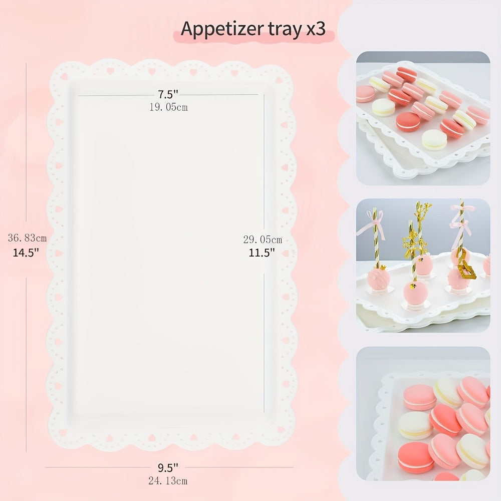 Tiered Cupcake Stand Set 10pcs - 3 Double Layer & 3 Triple Layer Dessert Stands + 4 Appetizer Trays for Birthday Wedding Party - product image 5