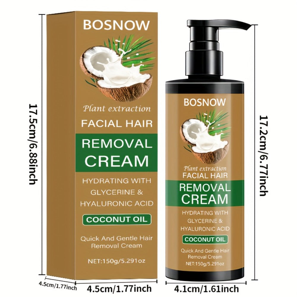 Painless Hair Removal Cream 150g 3-Minute Fast Acting – Coconut Extract Squalane Depilatory for Underarms Arms Legs Thighs Body Bikini, Smooth Skin Up to 15 Days for Women - product image 5