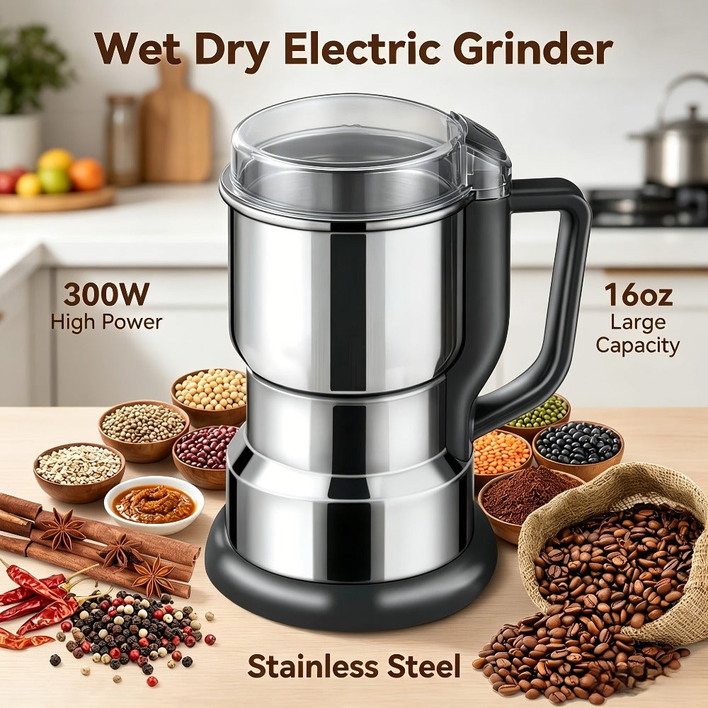 Electric Coffee Grinder 300W 25000RPM – 8-Blade Stainless Steel Spice & Grain Mill for Coffee Beans, Nuts, Spices | Home, Cafe & Camping - product image 4