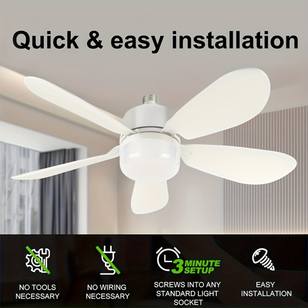 Ceiling Fan with Light and Remote Control | 5-Blade 20 Inch 3-Speed 3-Color Dimmable LED Fan Light | Timing Mute E26/E27 Screw-In Easy Install for Kitchen Living Room Bedroom - product image 6