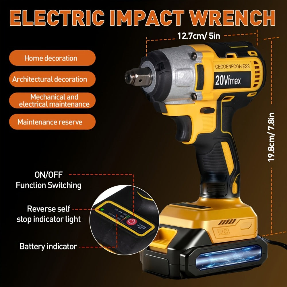 Cordless Impact Wrench 1/2 Inch Brushless – 450N.m 259Ft-lbs High Torque Impact Gun, 3300RPM Variable Speed, 12 Sockets, Fast Charger & Dual Battery Options for Auto Repair & Home  - product image 4