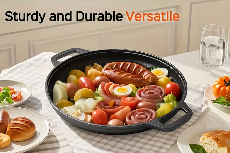 3 pcs Cast Iron Pan, Pre Seasoned, Multifunctional, Non-Stick, for Pizza Lovers, for Home Kitchens, Outdoor Cooking, Durable, Even-Heating, Versatile - product image 16