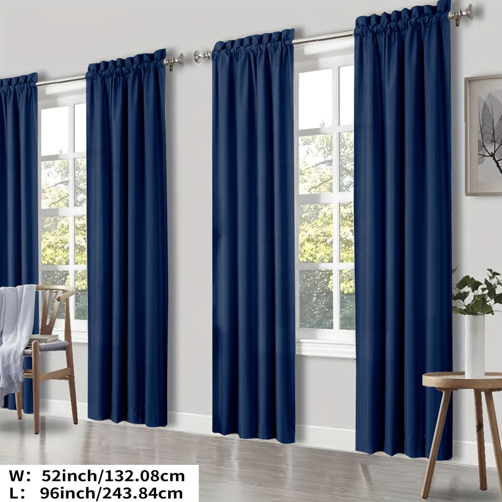 Blackout Curtains 4 Panels Thermal Insulated Room Darkening Drapes – Rod Pocket, Energy Saving, Solid Color for Bedroom & Living Room, 7 Colors & Multiple Sizes - product image 22