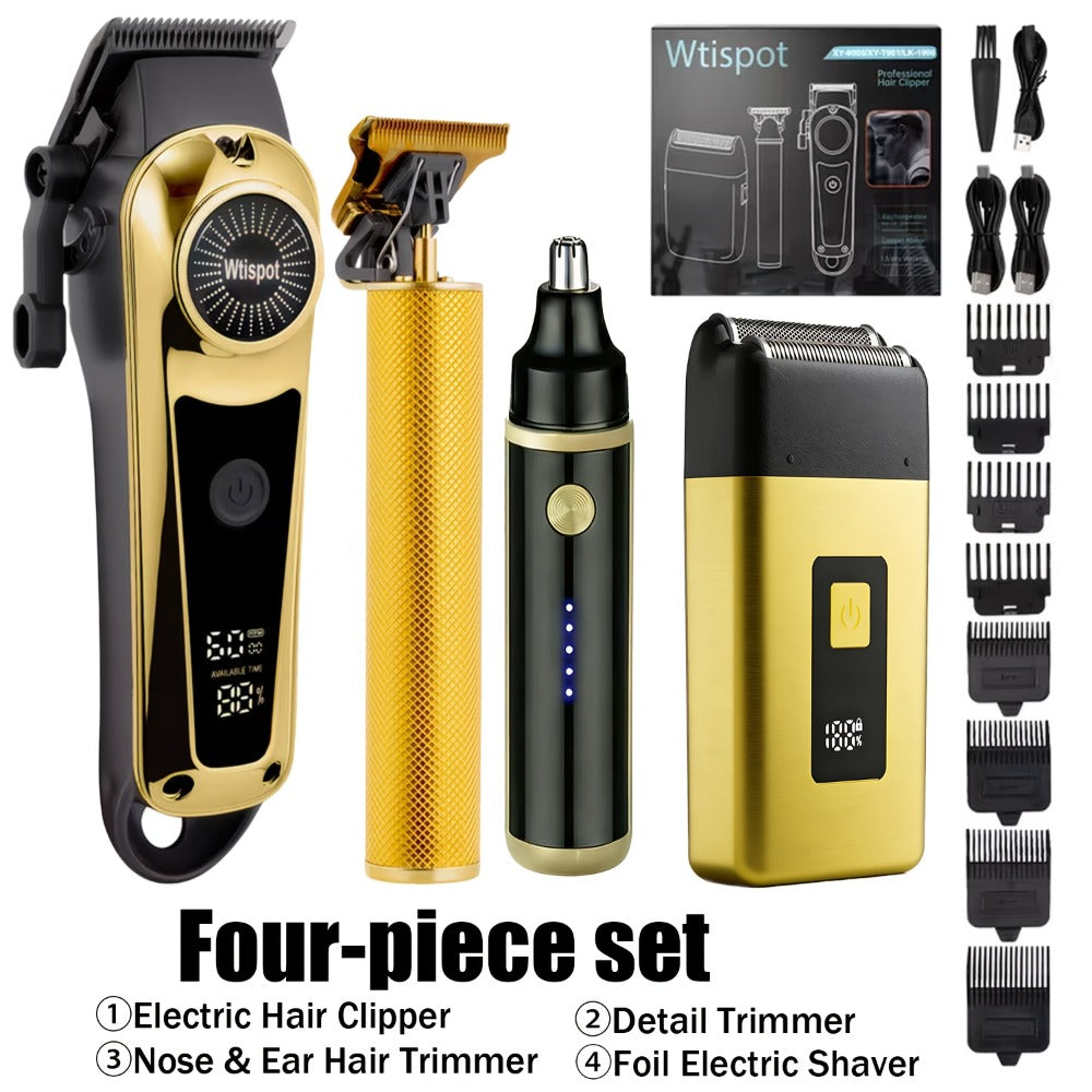 3-in-1 Grooming Kit for Men — Electric Hair Clipper, Nose Hair Trimmer & Shaver Set, USB Rechargeable Lithium Battery Cordless, 2 3 4-Piece Options, Black & Golden, Gift for Husban - product image 5
