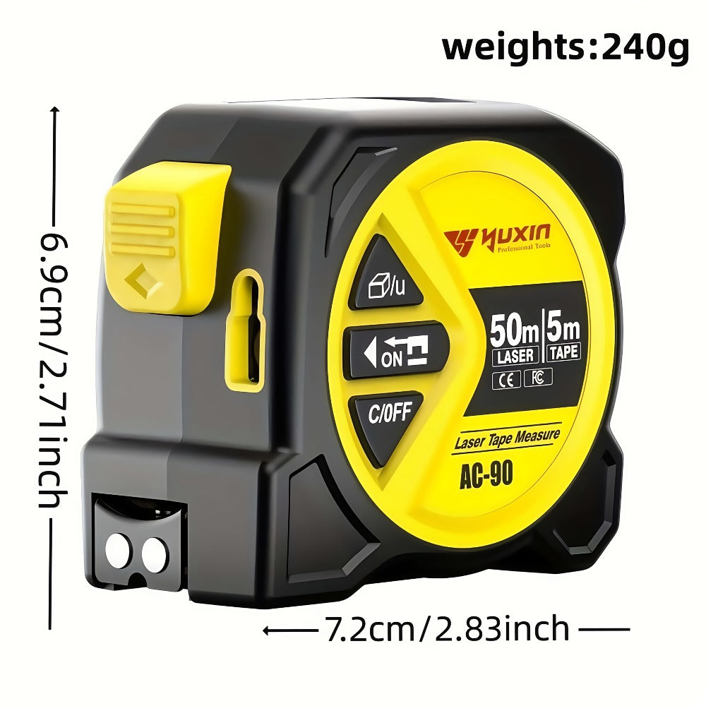 Laser Tape Measure 3-in-1 Digital Distance Meter 50M 165ft High Precision Infrared Rangefinder Smart HD Display USB Charging M In Ft Unit Switching Portable Measuring Tool - product image 4