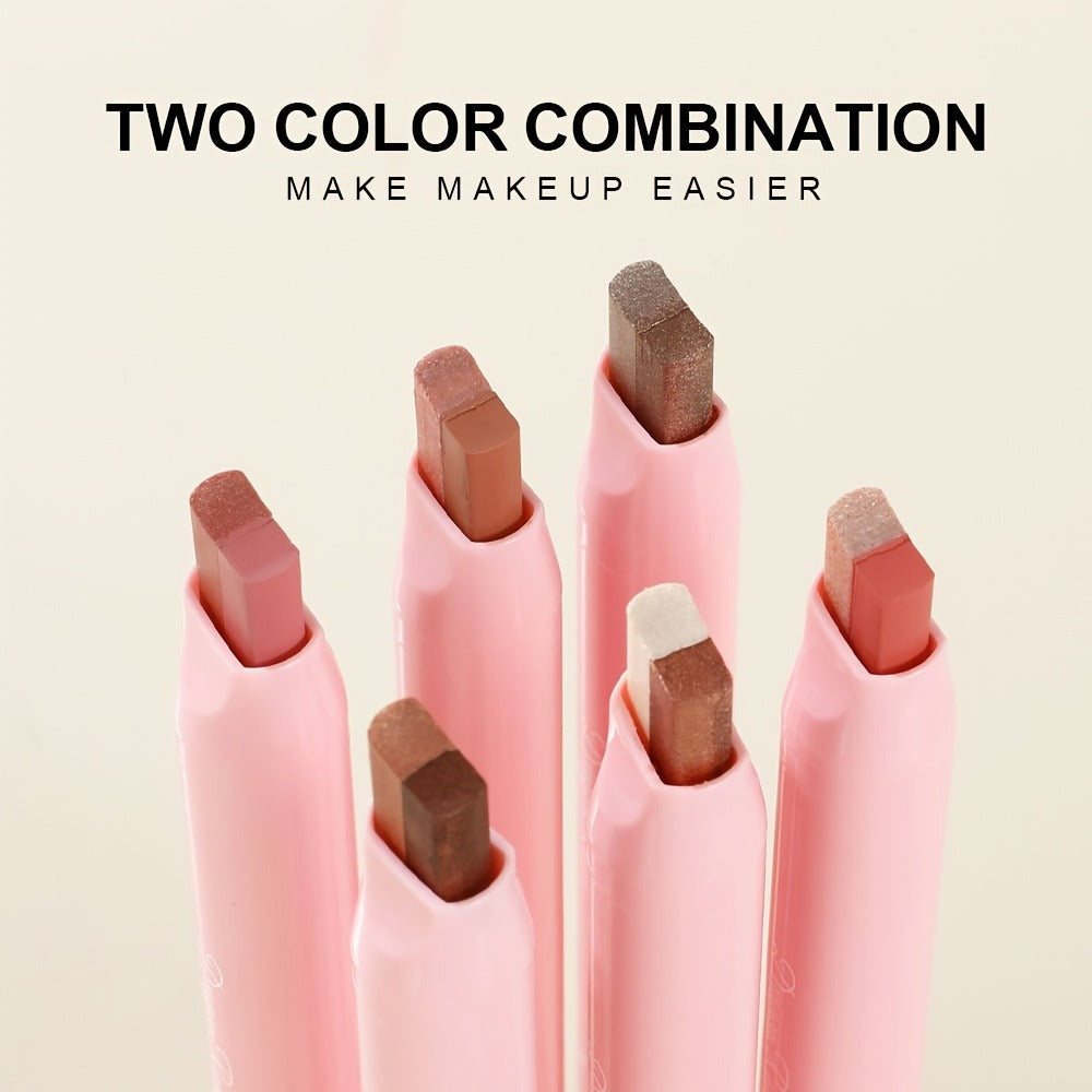Dual-Color Eyeshadow Stick Set 6pcs Waterproof Two-Tone Eye Shadow Pencil – Smudge-Proof, Non-Fading, Blendable Shimmer & Matte Eye Makeup Kit for Women Beginners, Holiday Gift - product image 7