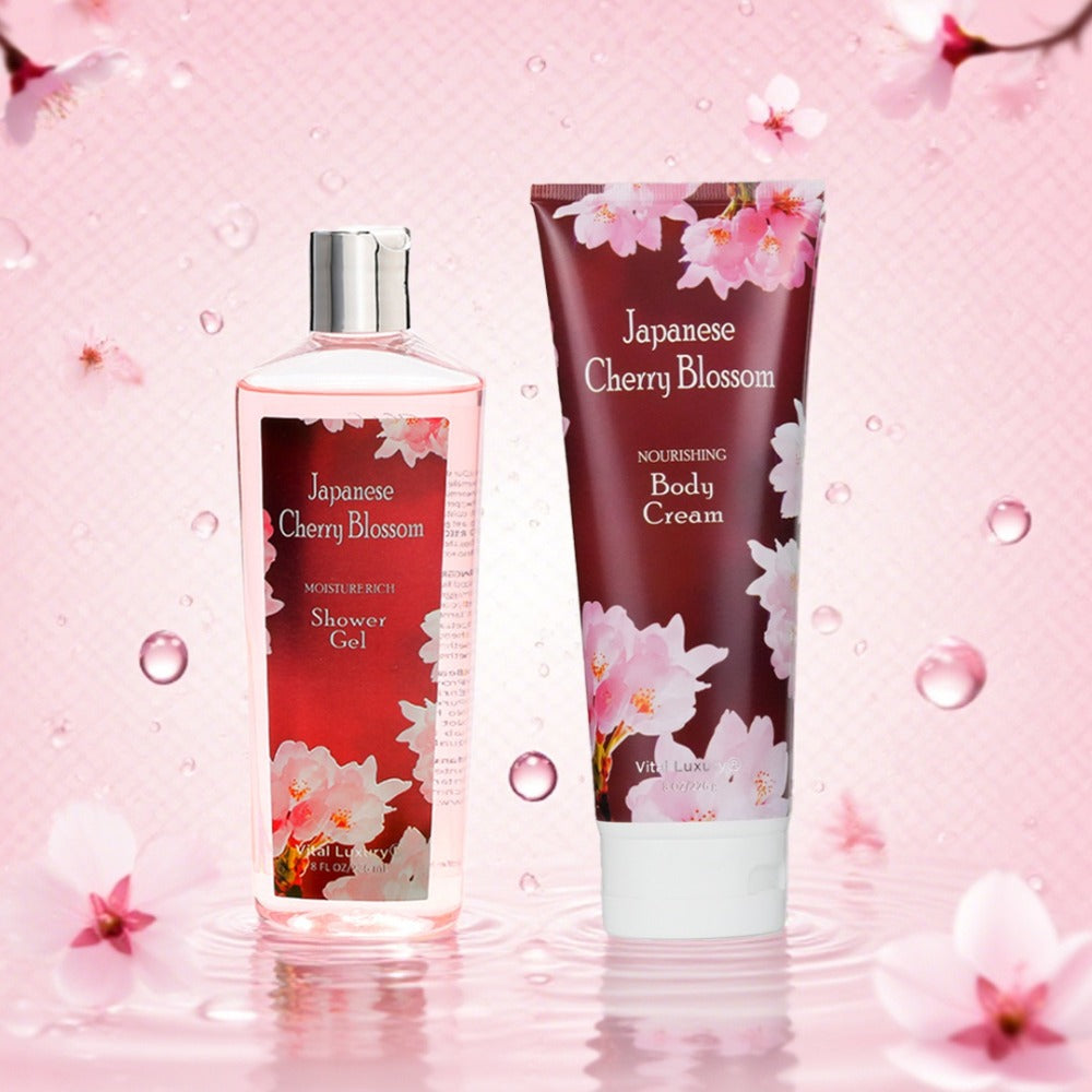 Cherry Blossom Body Wash Set for Women 8oz – Moisturizing Body Cream & Shower Gel Gift Set Light Non-Sticky Long-Lasting Floral Scent All Skin Types Valentine's Day Mother's Day Bi - product image 5