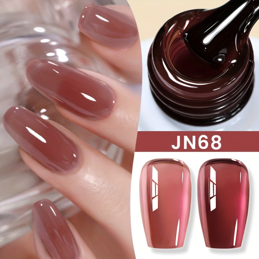 Nude Jelly Gel Nail Polish 10ml Skin Tone Transparent Finish – Semi-Permanent Soak-Off UV LED 30-Day Wear, Jade Nail Art Minimalist Natural Look for Women, Shades JN05 JN68 JN75 JN - product image 5