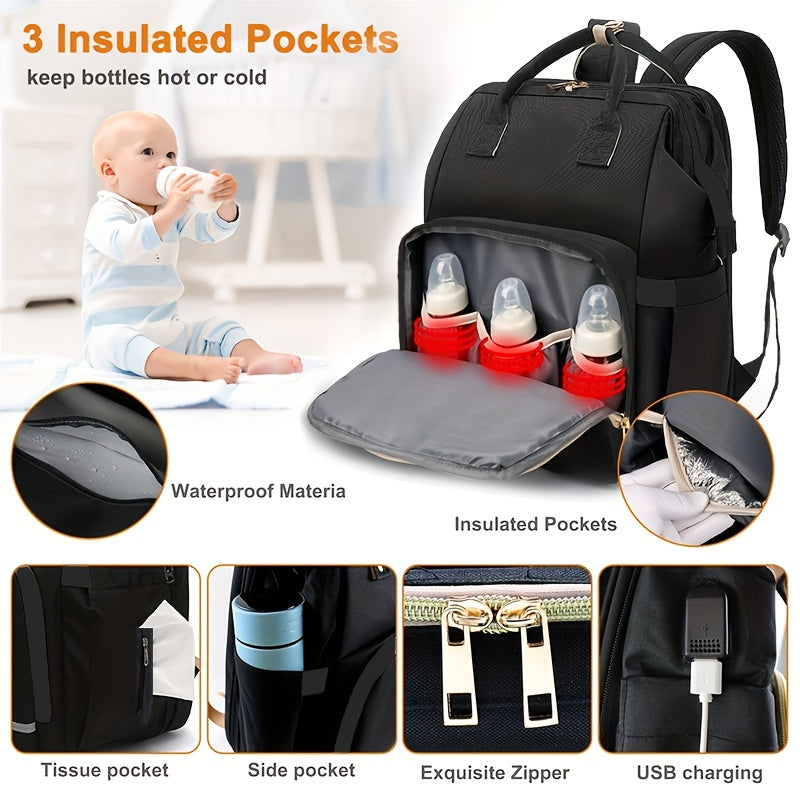 Backpack for Diapers, Versatile Baby Changing Bags Featuring Stroller Straps and Pockets for Milk Bottles, Spacious Nappy Backpack Suitable for Boys and Girls - product image 2