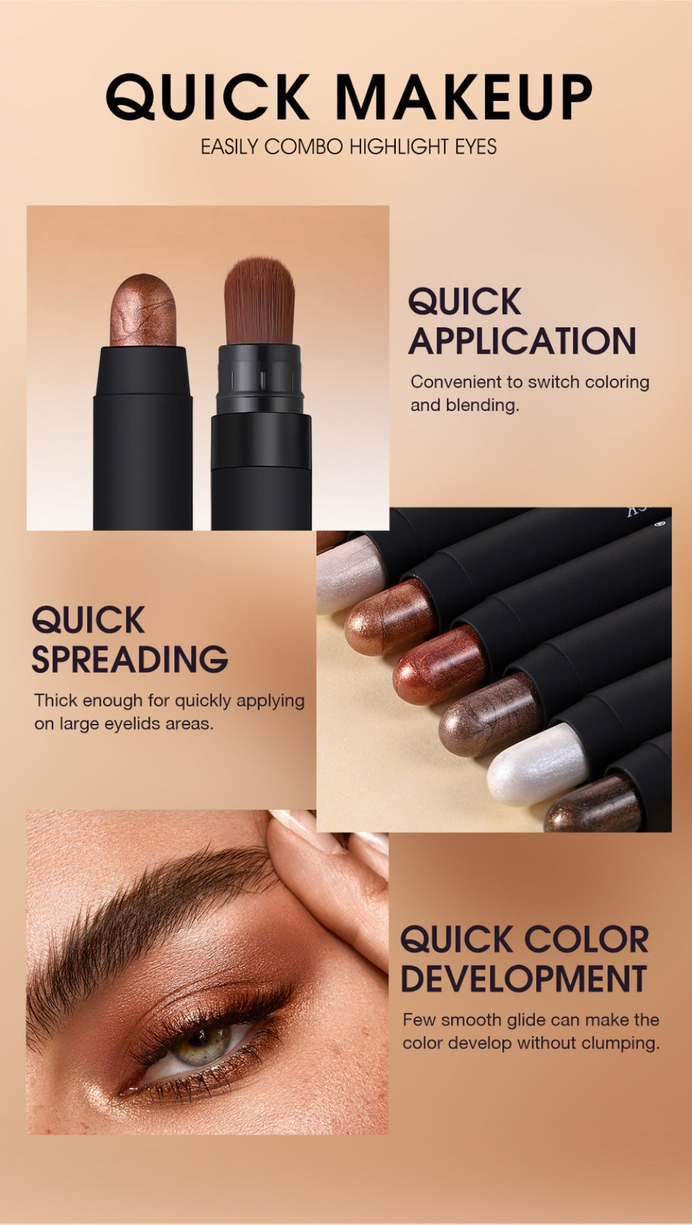 Waterproof Eyeshadow Stick Set 8 Piece – Shimmer, Pearlescent & Matte Eye Shadow Pencils, Creamy Blendable Formula, Long-Lasting Smoky Natural Glitter Eye Looks, Gift for Her - product image 15