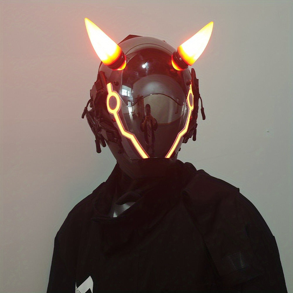 Battery-Powered LED Full Face Mask for Halloween, Christmas, Easter, Rave Music Festival & Party, Unisex Adult Costume Prop, Cool Gift for Men & Women - product image 14