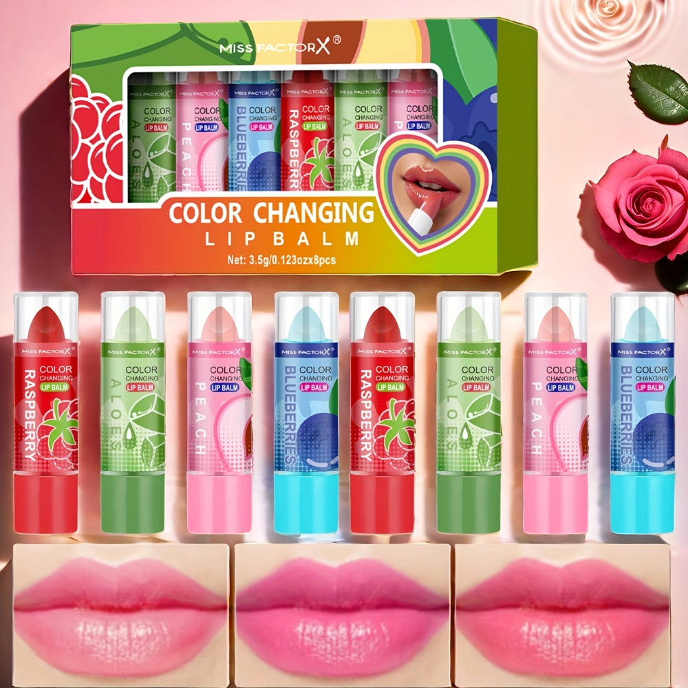 Color Changing Lipstick Set 8 Pcs – pH-Reactive Mood Lip Color, 12-Hour Long-Lasting Wear, Moisturizing Anti-Transfer Formula, Personalized Shades Lip Gift Set for Women & Teen Gir - product image