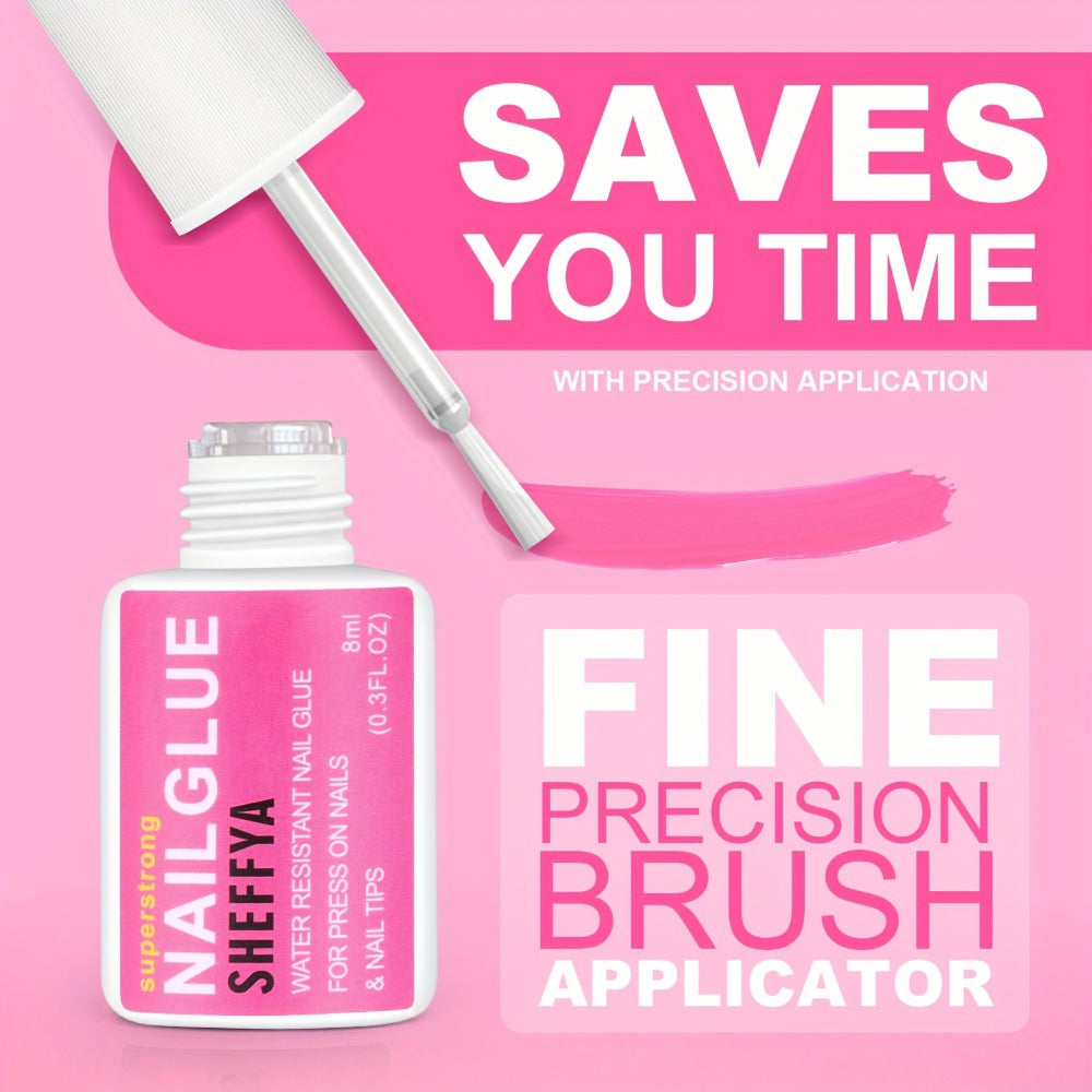 Brush-On Nail Glue Maximum Strength 0.27oz by SHEFFYA – Long-Lasting Mess-Free Precision Applicator for Press-On Nails, Nail Tips & Acrylic Nails, Salon & DIY Home Nail Art, 2pc 5p - product image 10