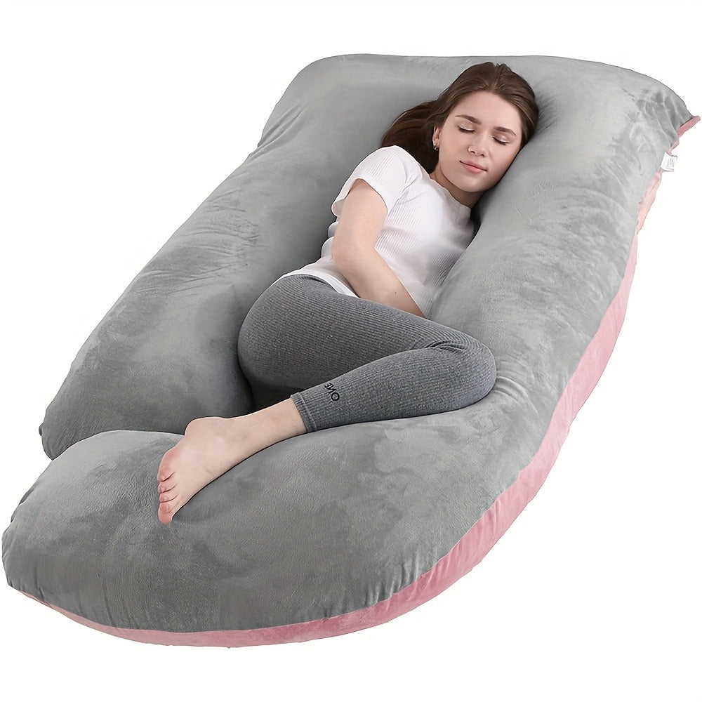 Maternity Pillow Full Body Pillow J-Shaped Pregnancy Pillow with Removable Cover Back Leg Tummy Support Multiple Styles & Sizes - product image 7