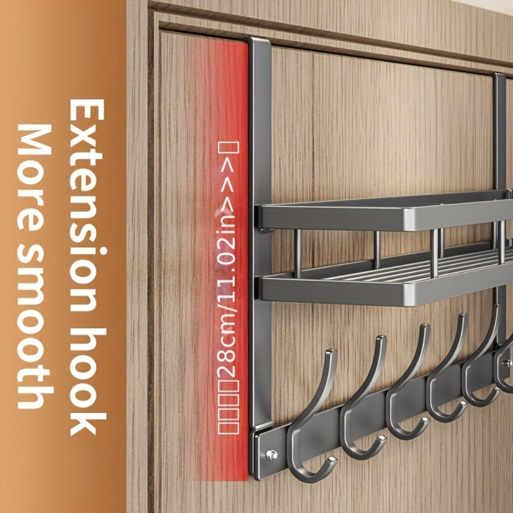 Over Door Hook Rack No Drilling Metal Storage Organizer – 4 5 6 Hooks for Bedroom Bathroom Kitchen, Versatile Door Hanger for Coats Towels Bags & Robes - product image 17