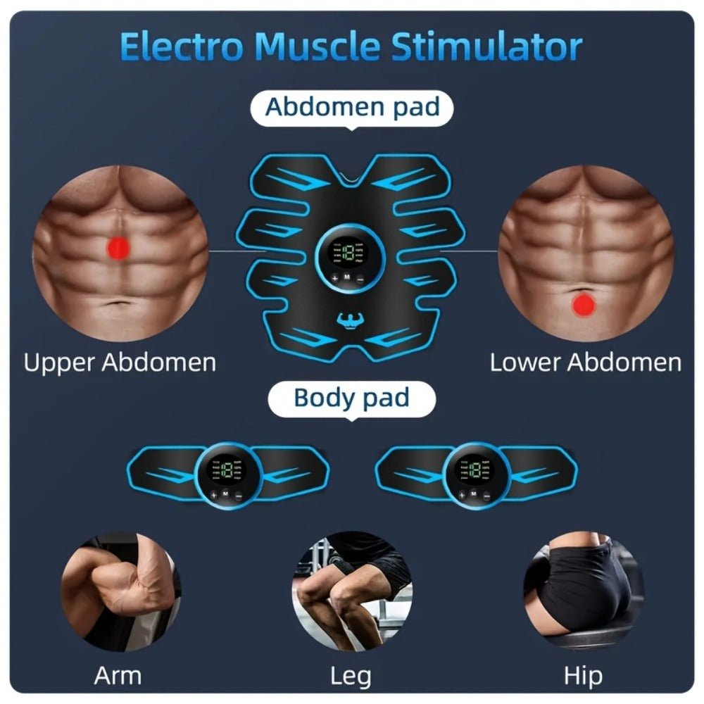 EMS Muscle Stimulator Abdominal Trainer Electric ABS Toning Belt for Core Strengthening Fat Burning Body Sculpting Home Gym Fitness Equipment for Men and Women - product image 2