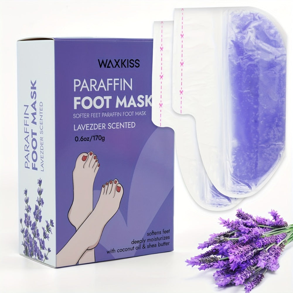 Paraffin Wax Moisturizing Hand & Foot Mask WAXKISS - Non-Greasy Skin Softening Treatment Lavender & Grapefruit Scent - Portable Spa Mask for Dry Cracked Hands Feet Skin Elasticity  - product image 7