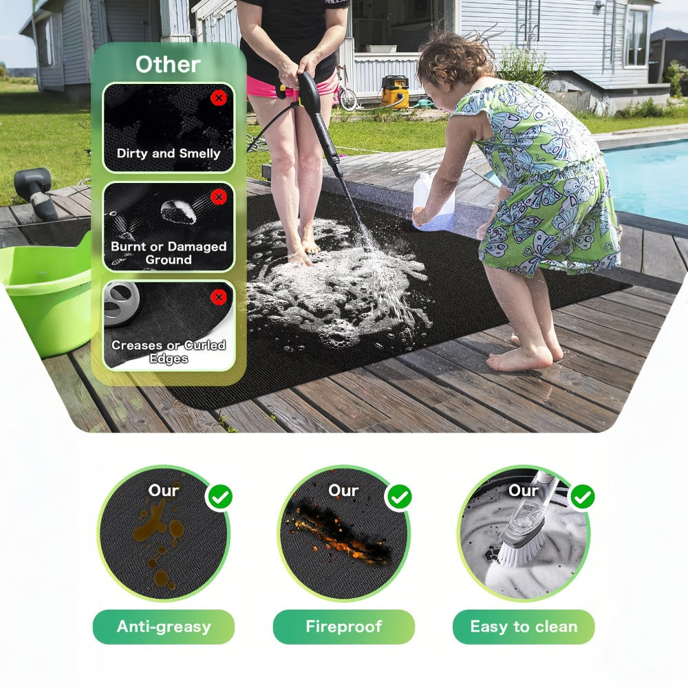 Grill Mat Fire Resistant BBQ Pad – Oversized Under Grill Mat 2000°F Heat Resistant, Waterproof Oil-Resistant Deck Protector for Outdoor Grilling, Fireplace & Fire Pit – 60x48, 72x3 - product image 12